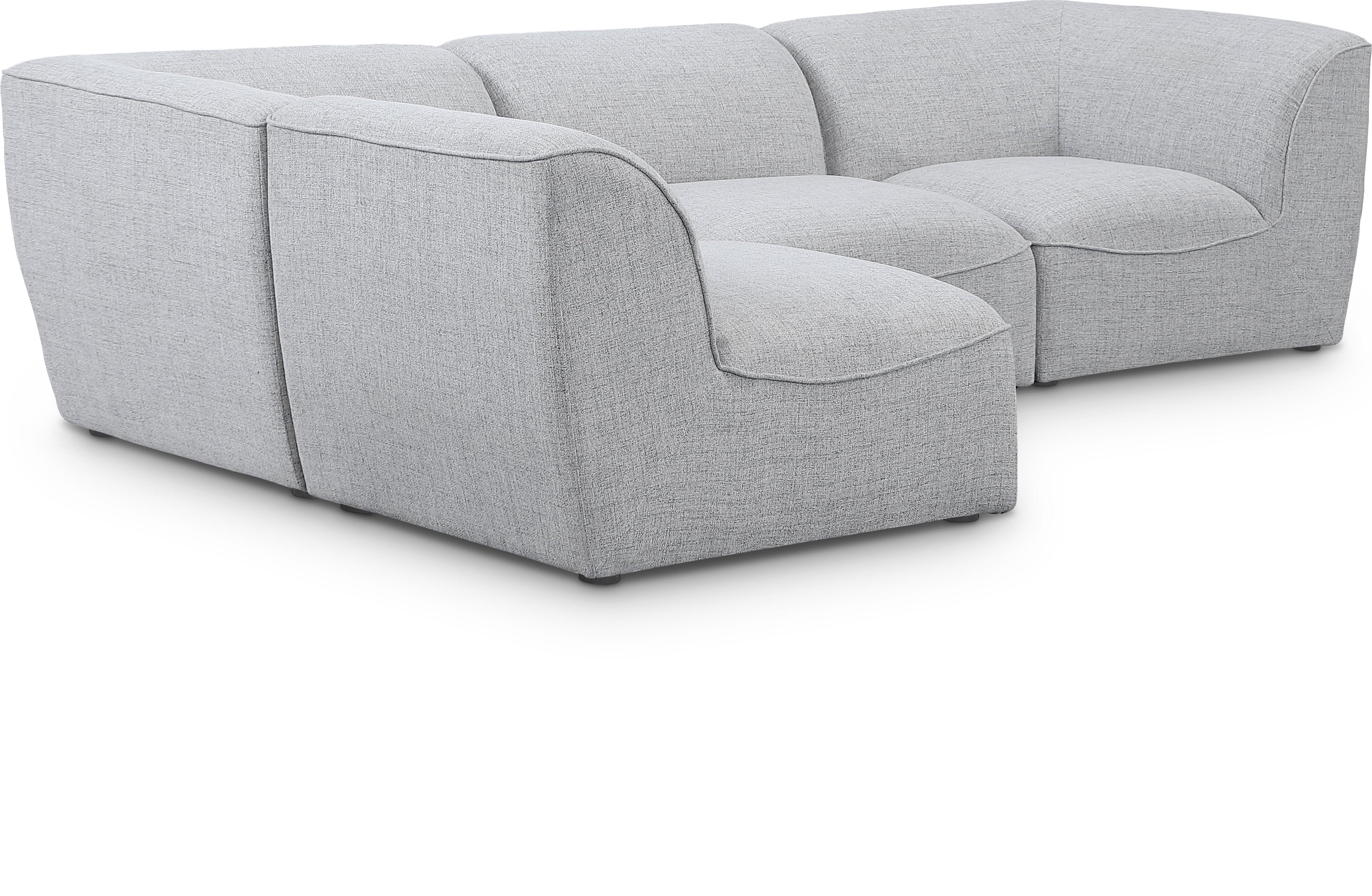 Miramar Grey Durable Linen Textured Modular Sectional