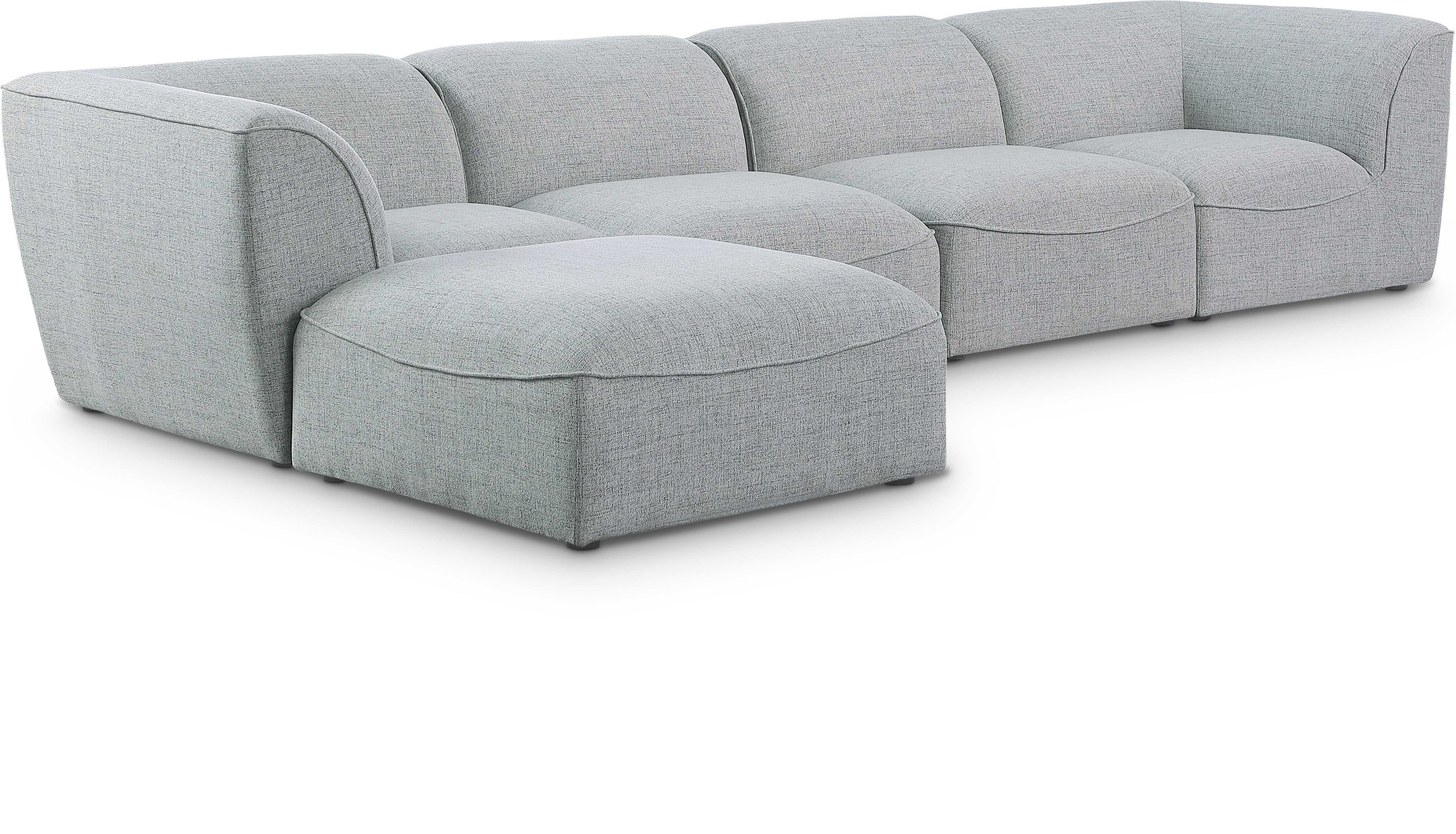 Miramar Grey Durable Linen Textured Modular Sectional