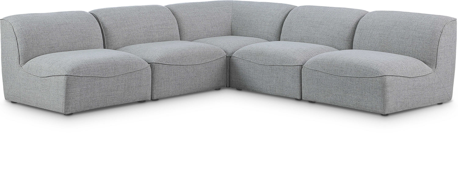 Miramar Grey Durable Linen Textured Modular Sectional