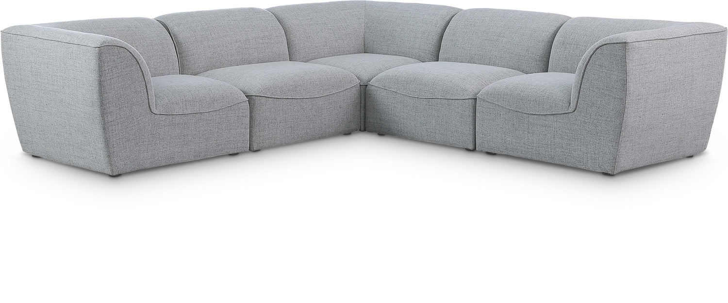 Miramar Grey Durable Linen Textured Modular Sectional