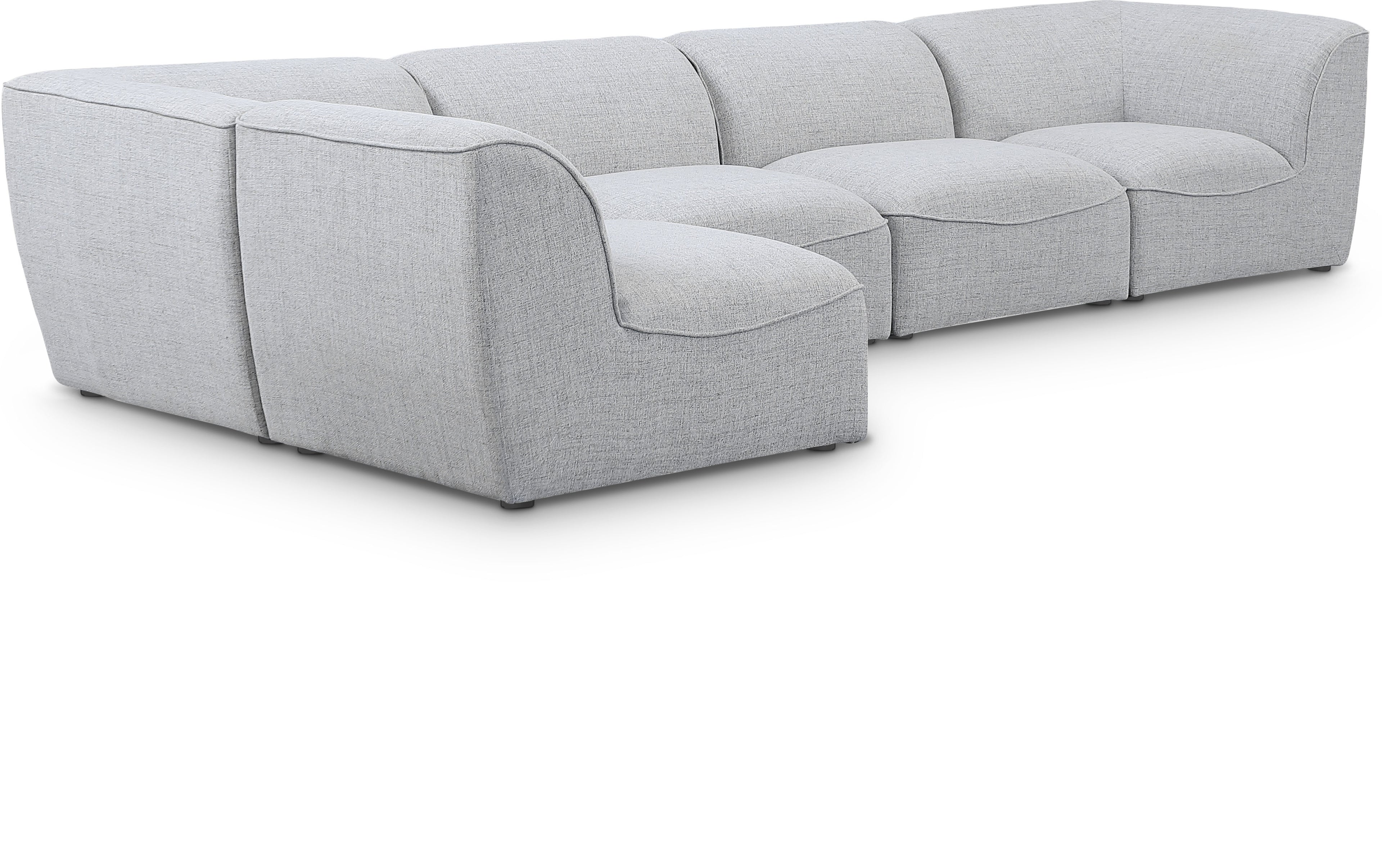 Miramar Grey Durable Linen Textured Modular Sectional