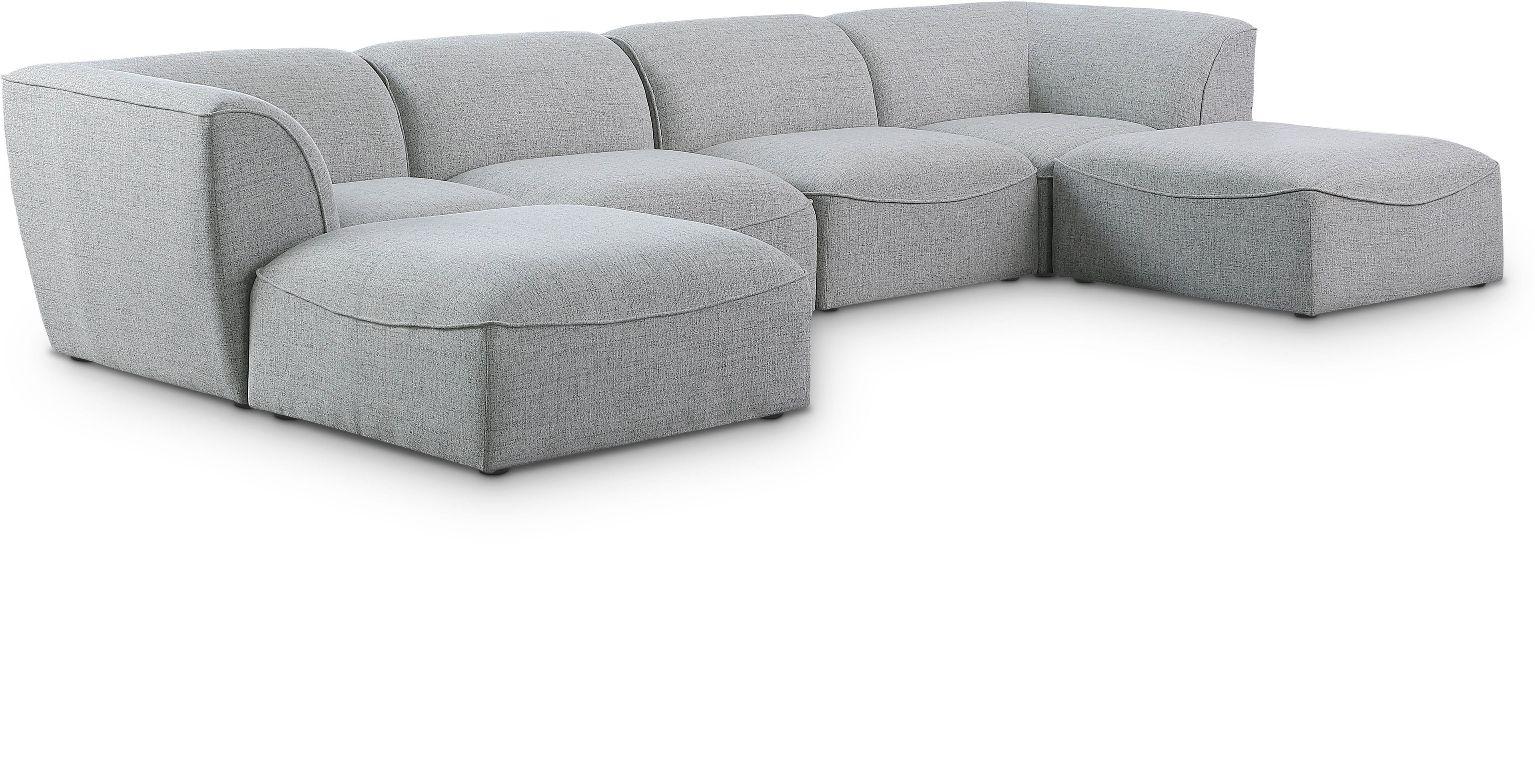 Miramar Grey Durable Linen Textured Modular Sectional