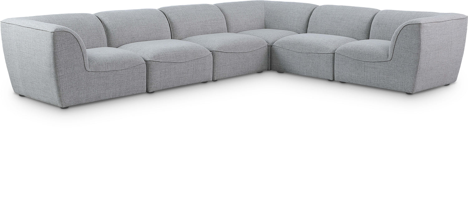 Miramar Grey Durable Linen Textured Modular Sectional