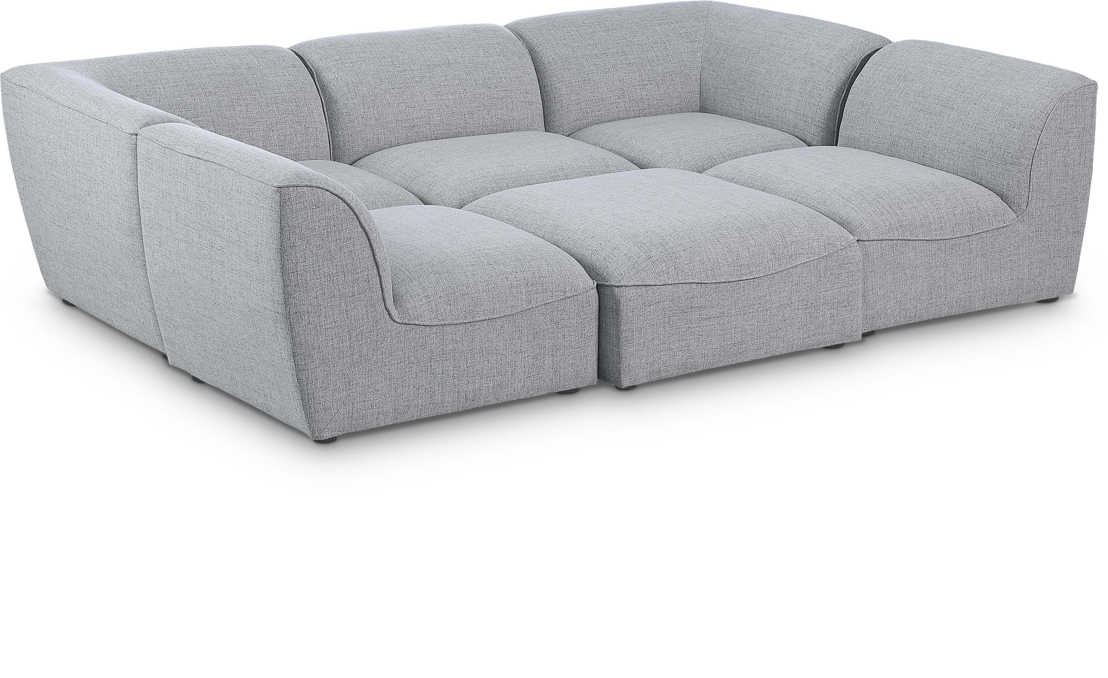 Miramar Grey Durable Linen Textured Modular Sectional