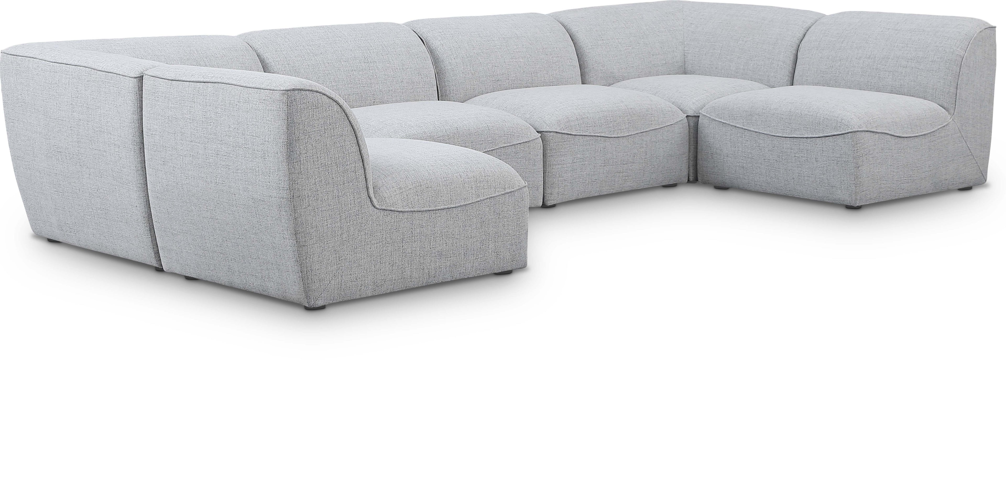 Miramar Grey Durable Linen Textured Modular Sectional