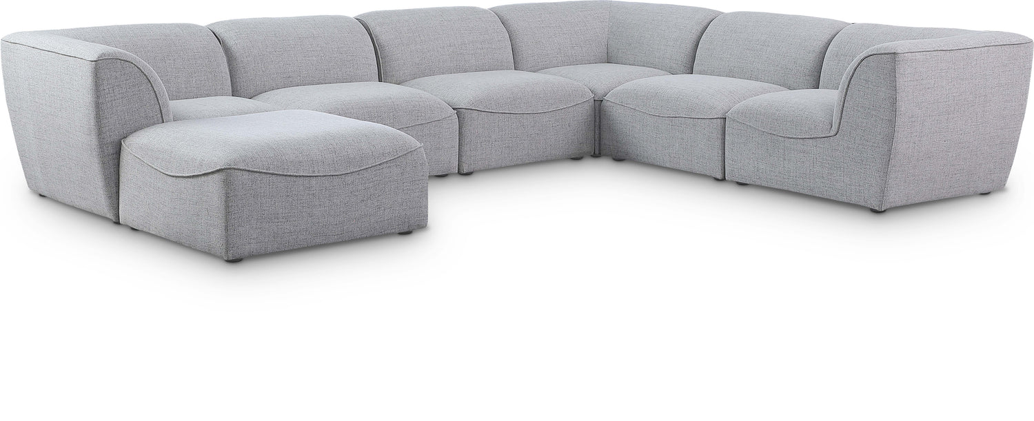 Miramar Grey Durable Linen Textured Modular Sectional