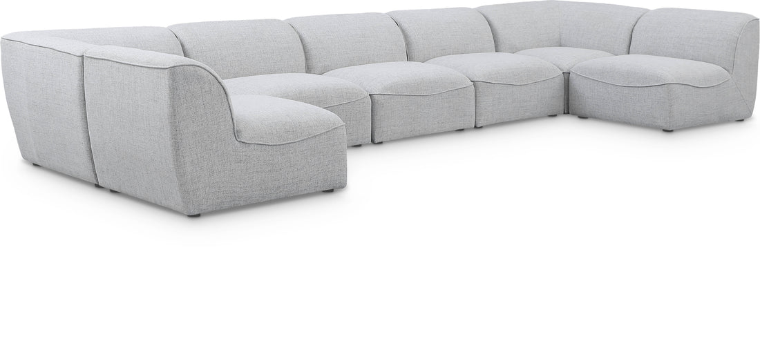 Miramar Grey Durable Linen Textured Modular Sectional