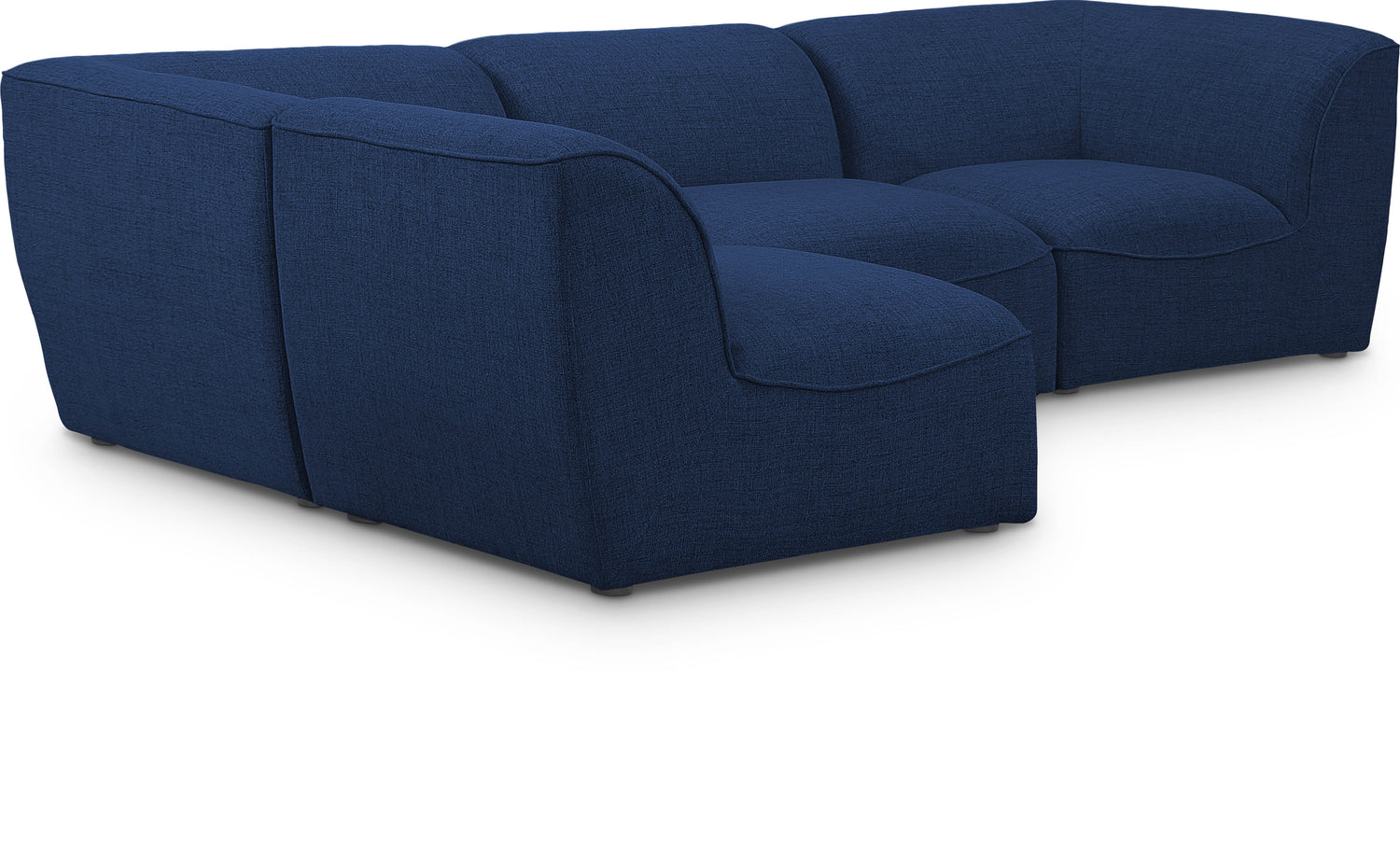 Miramar Navy Durable Linen Textured Modular Sectional