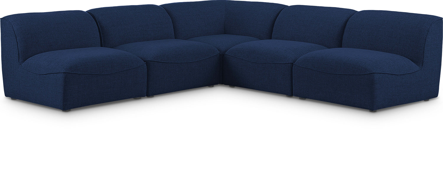 Miramar Navy Durable Linen Textured Modular Sectional