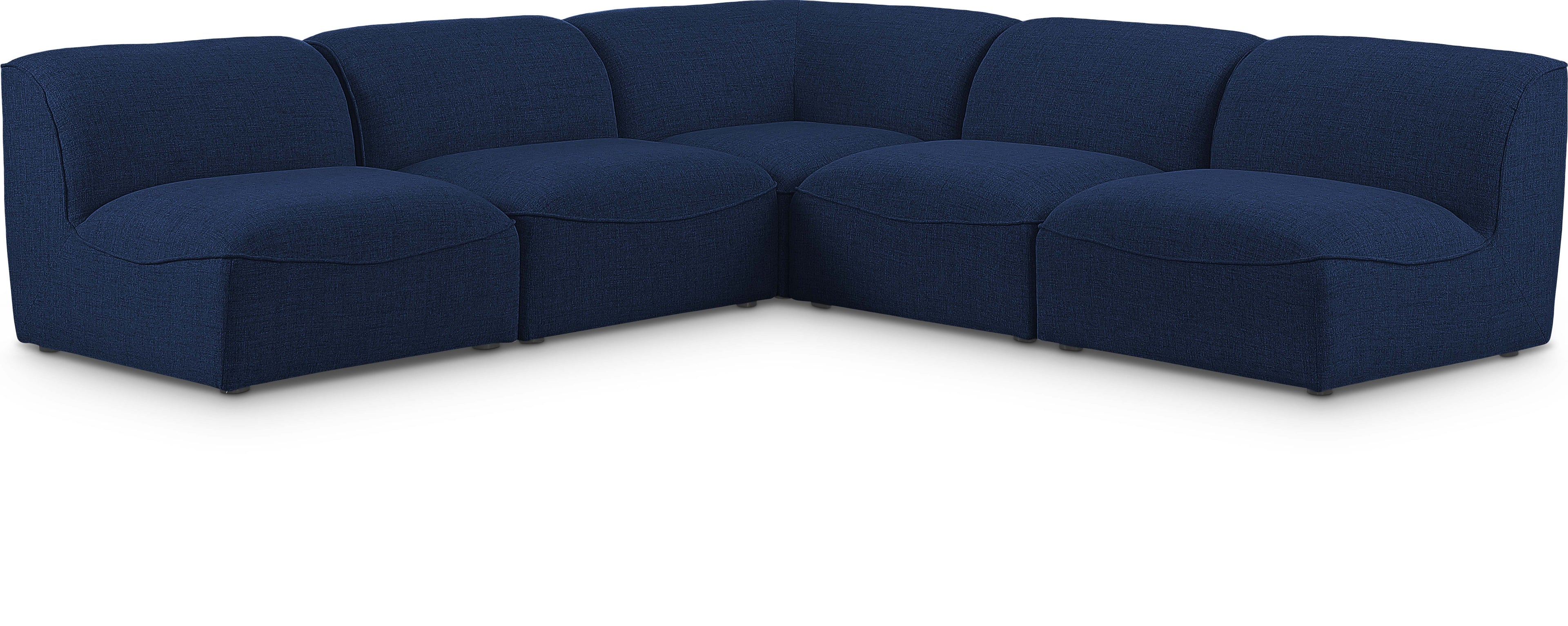 Miramar Navy Durable Linen Textured Modular Sectional