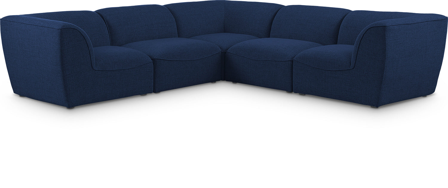 Miramar Navy Durable Linen Textured Modular Sectional