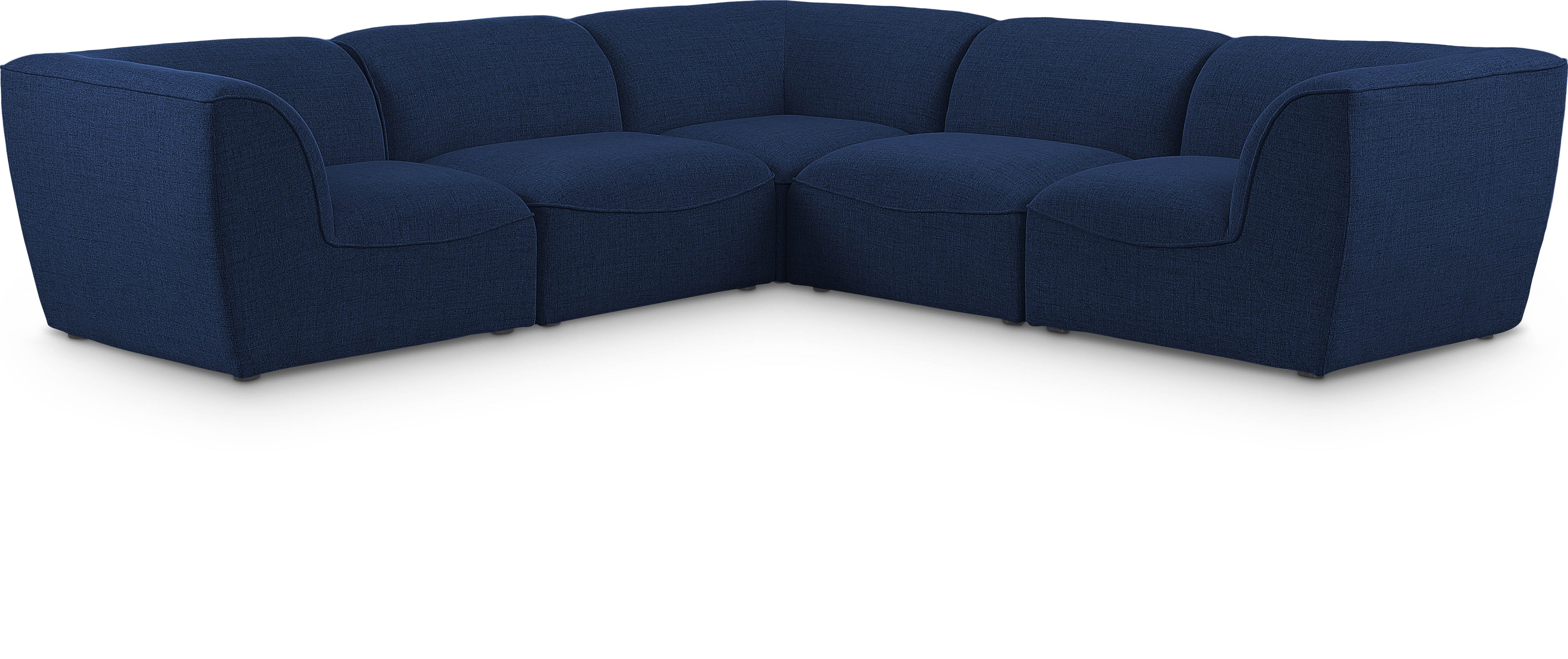 Miramar Navy Durable Linen Textured Modular Sectional