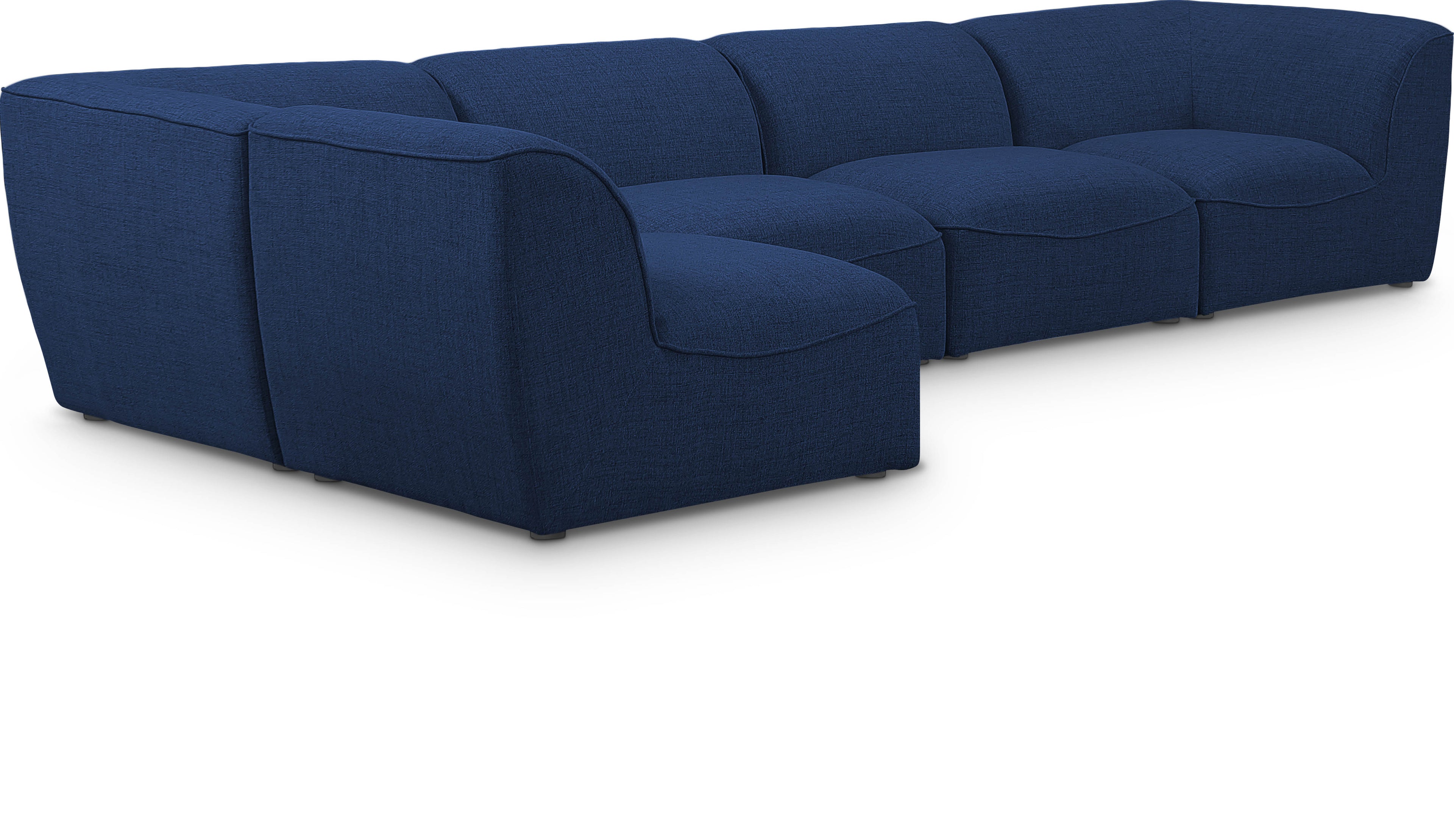 Miramar Navy Durable Linen Textured Modular Sectional