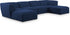 Miramar Navy Durable Linen Textured Modular Sectional