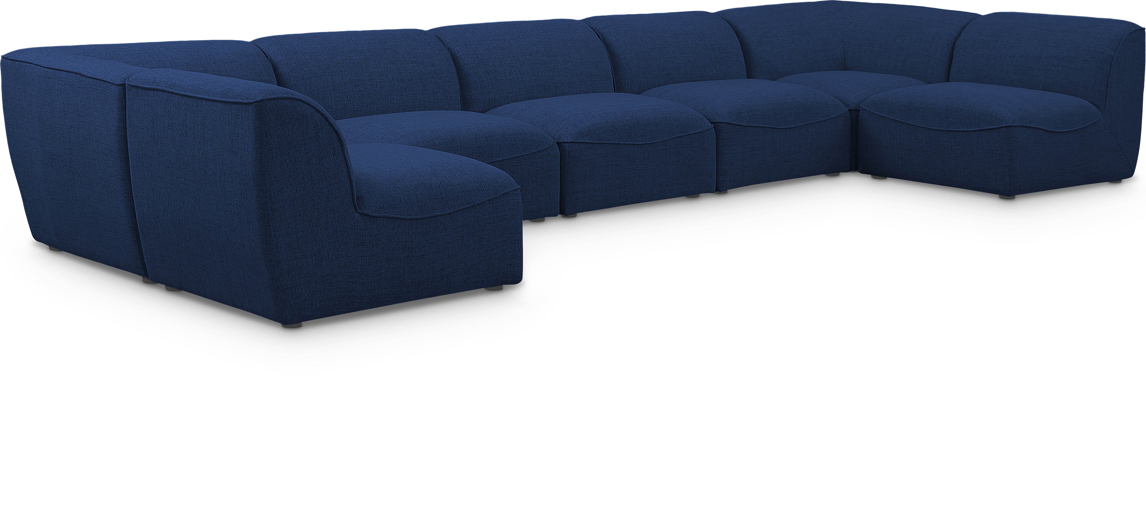 Miramar Navy Durable Linen Textured Modular Sectional