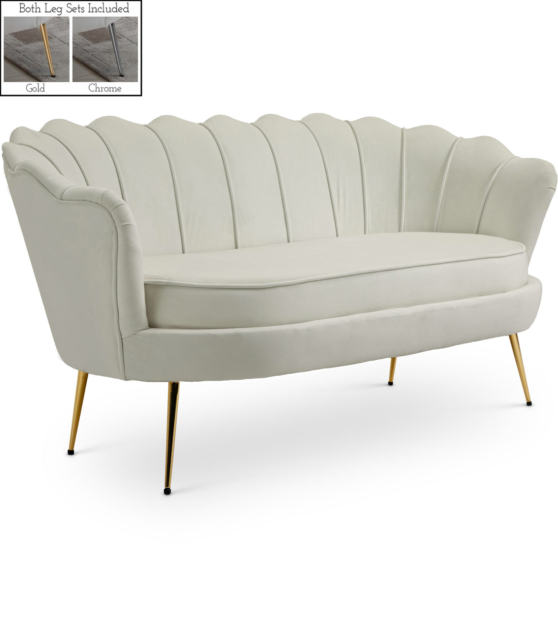 Gardenia Velvet Loveseat