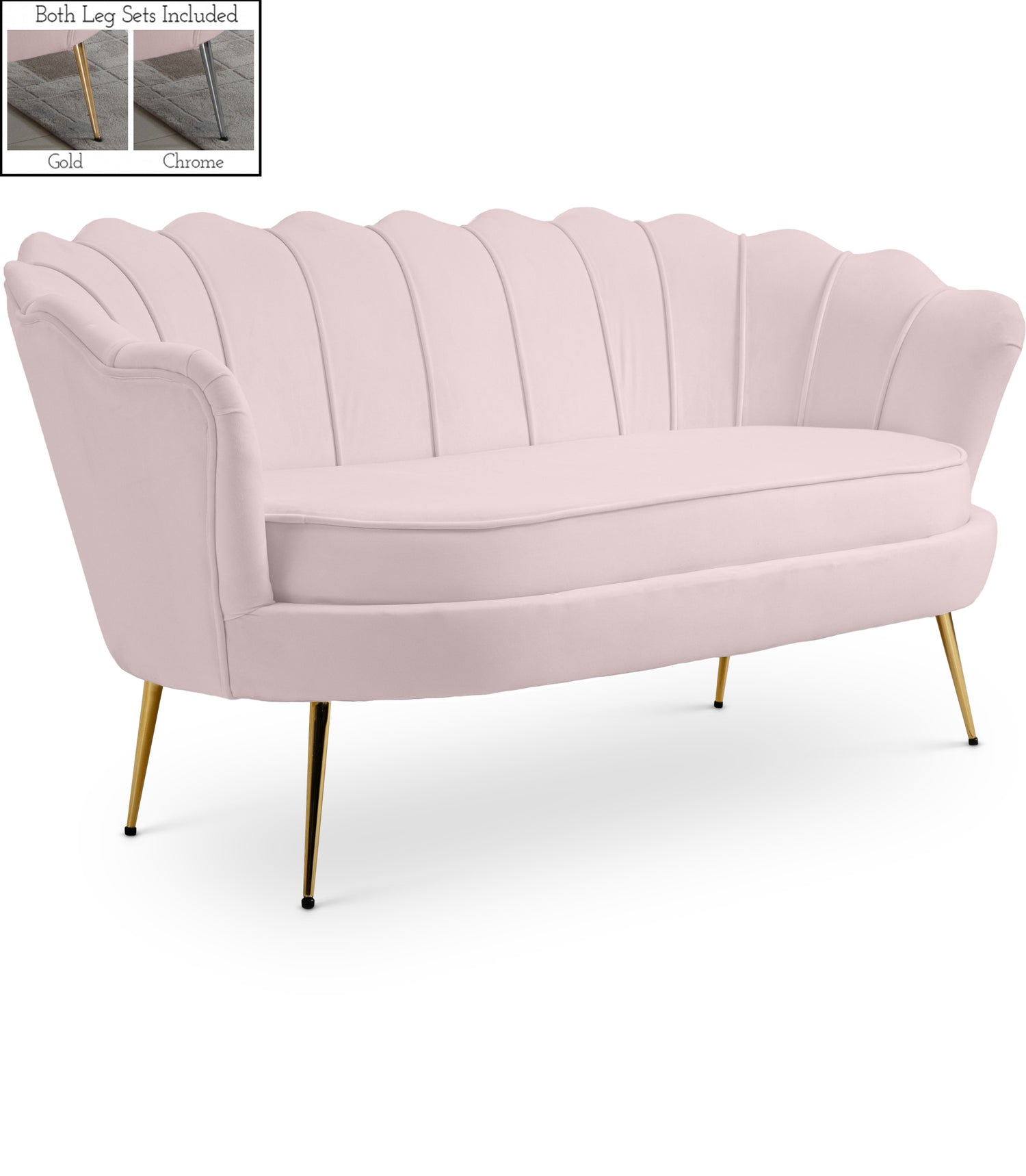 Gardenia Velvet Loveseat