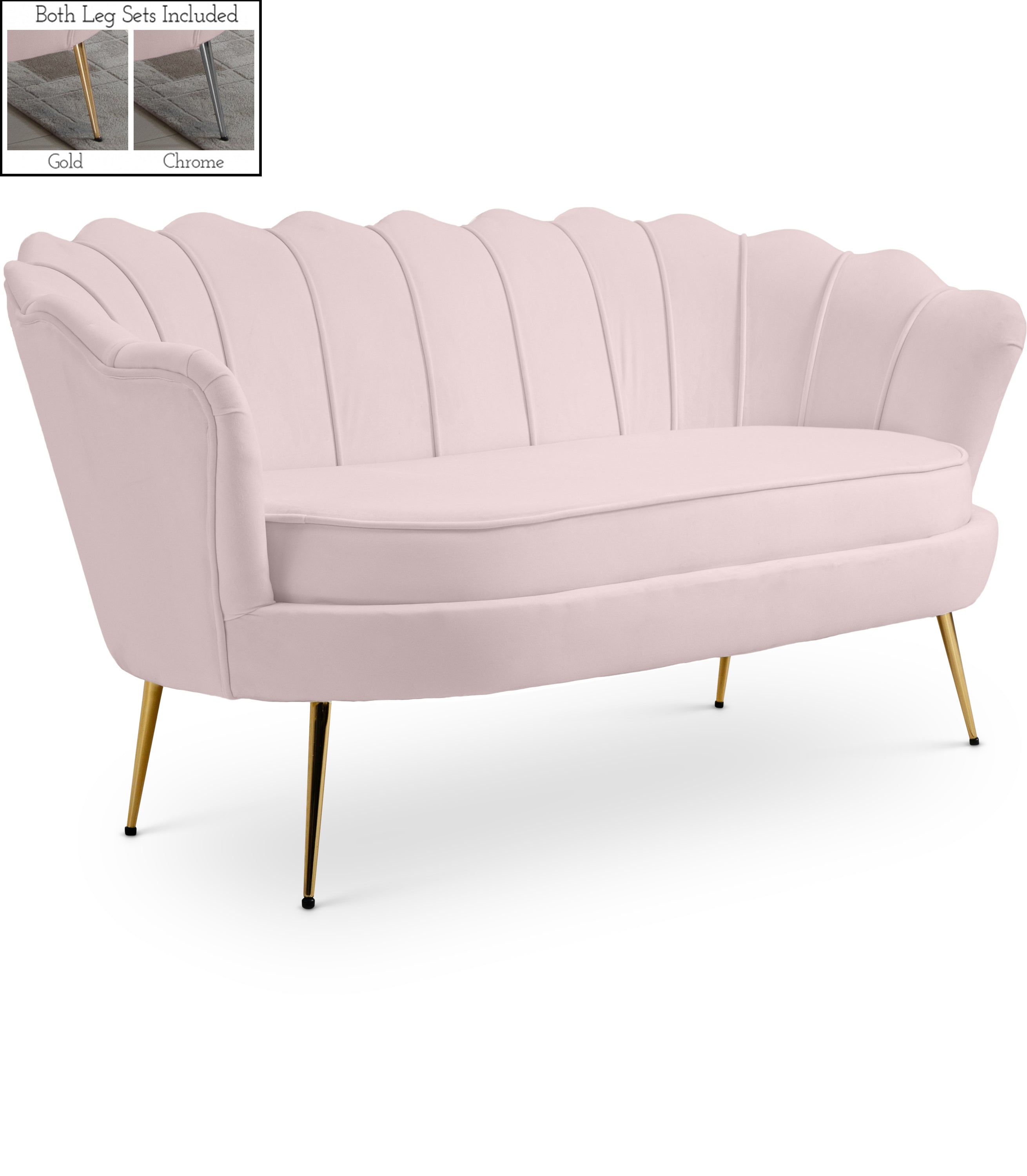 Gardenia Velvet Loveseat