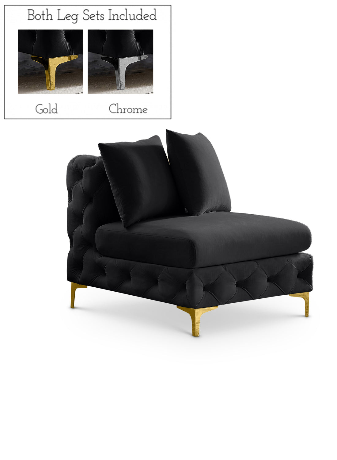 Tremblay Velvet Armless Chair