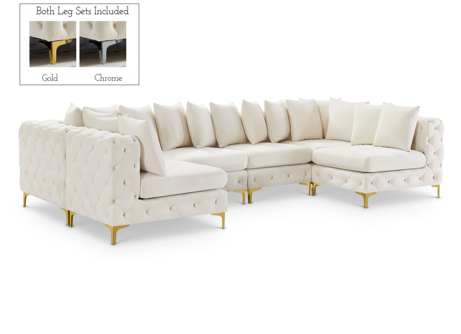 Tremblay Cream Velvet Modular Sectional