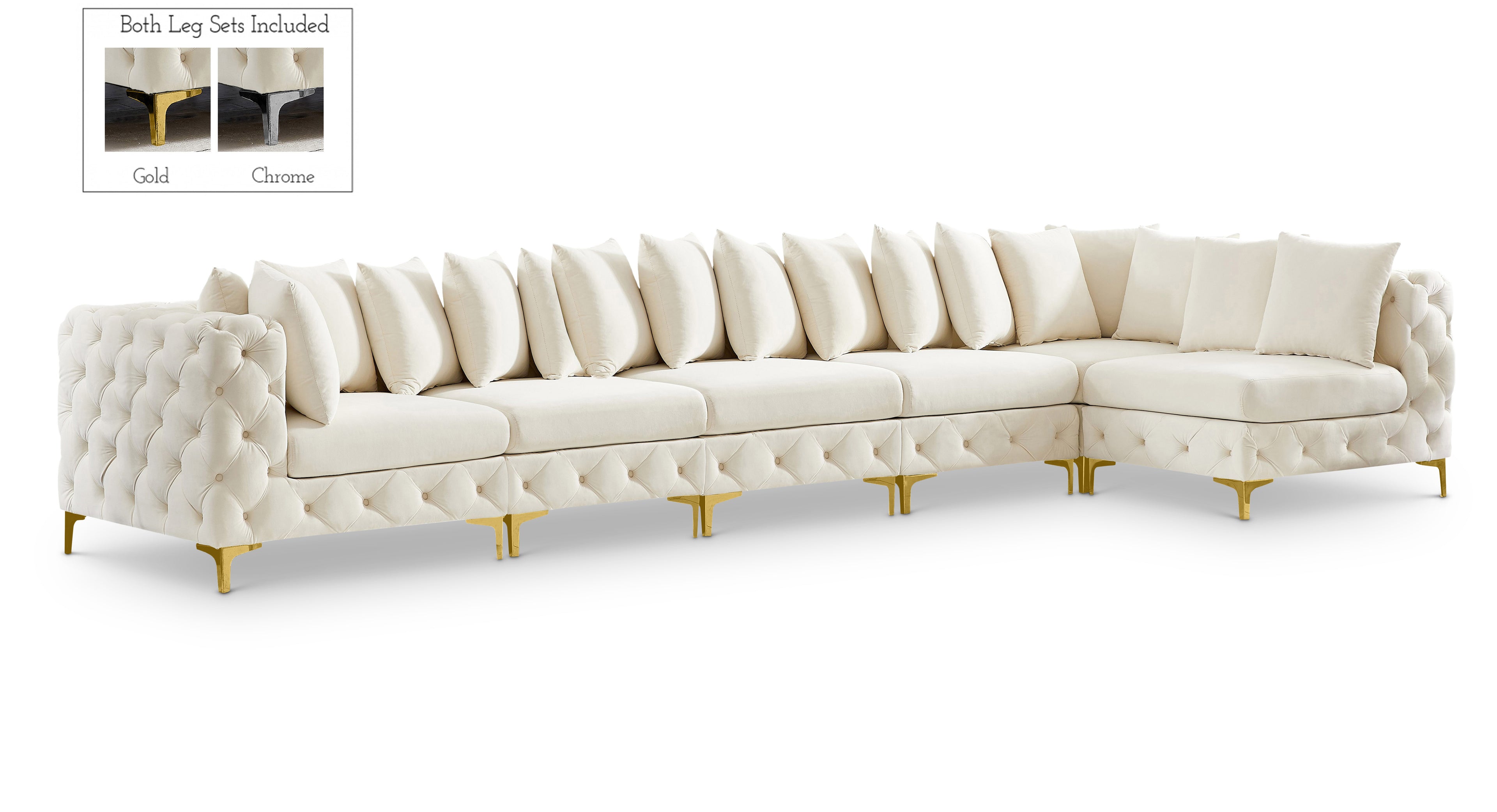 Tremblay Cream Velvet Modular Sectional