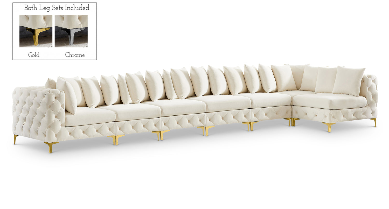 Tremblay Cream Velvet Modular Sectional