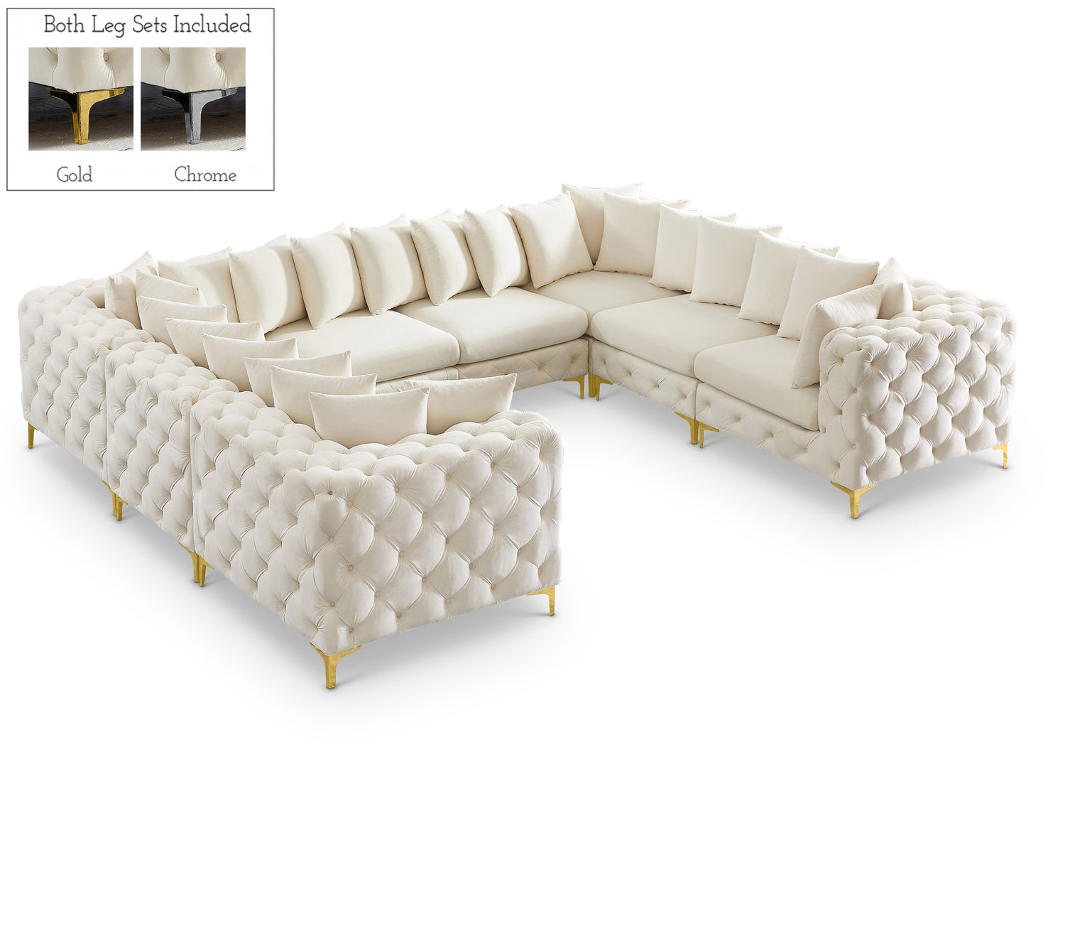 Tremblay Cream Velvet Modular Sectional