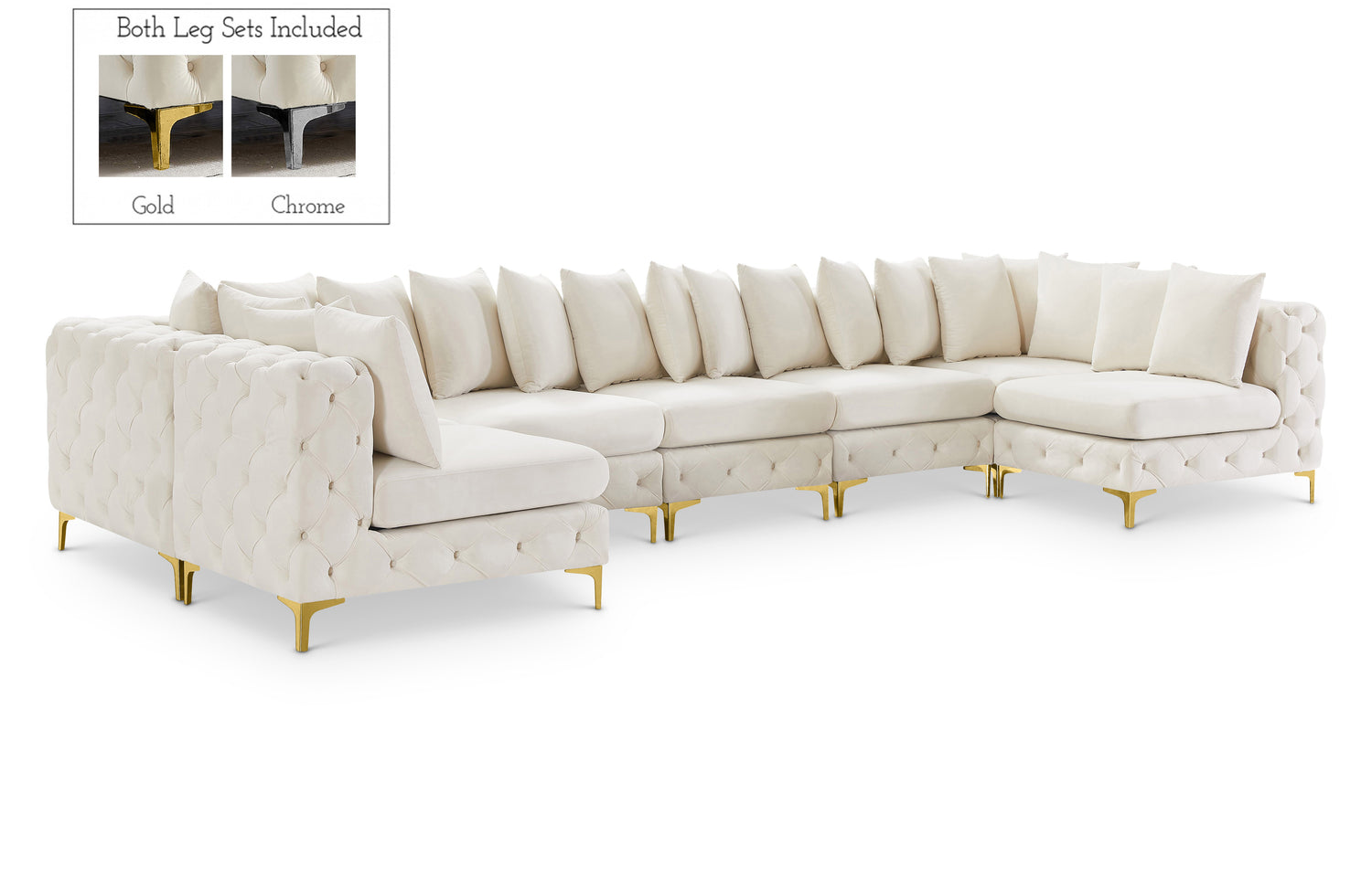 Tremblay Cream Velvet Modular Sectional