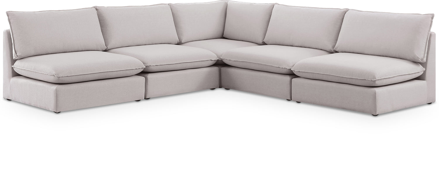 Mackenzie Beige Durable Linen Textured Modular Sectional