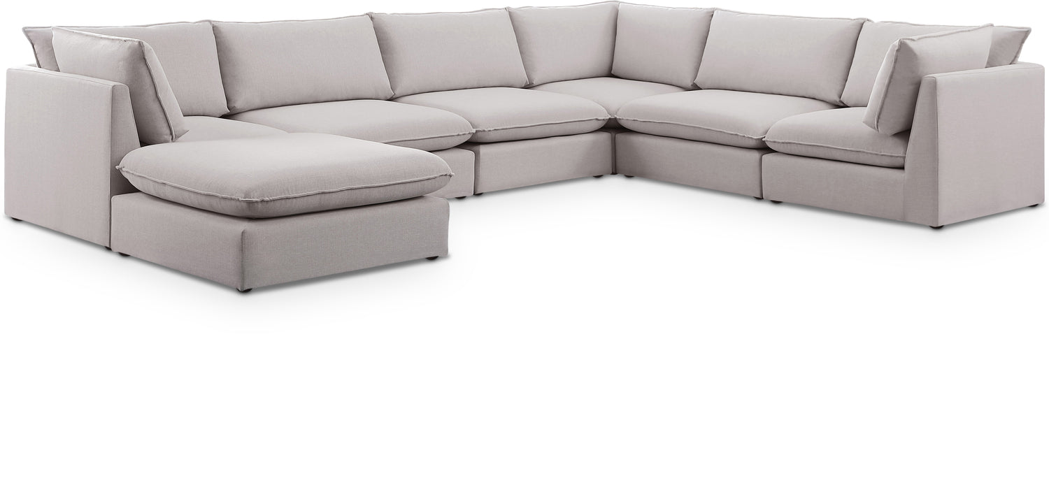 Mackenzie Beige Durable Linen Textured Modular Sectional