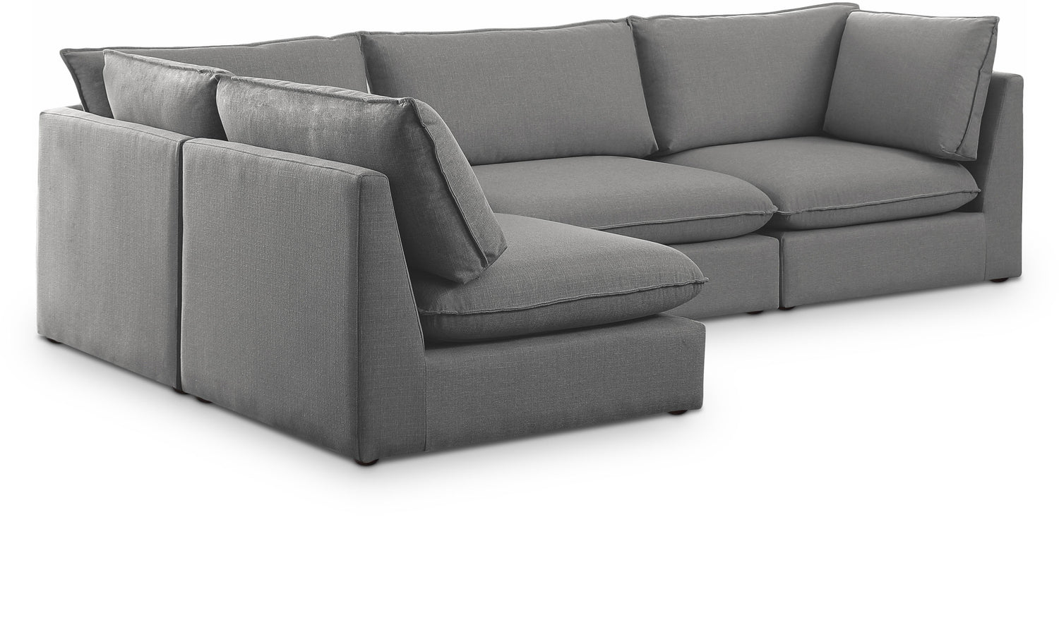 Mackenzie Grey Durable Linen Textured Modular Sectional