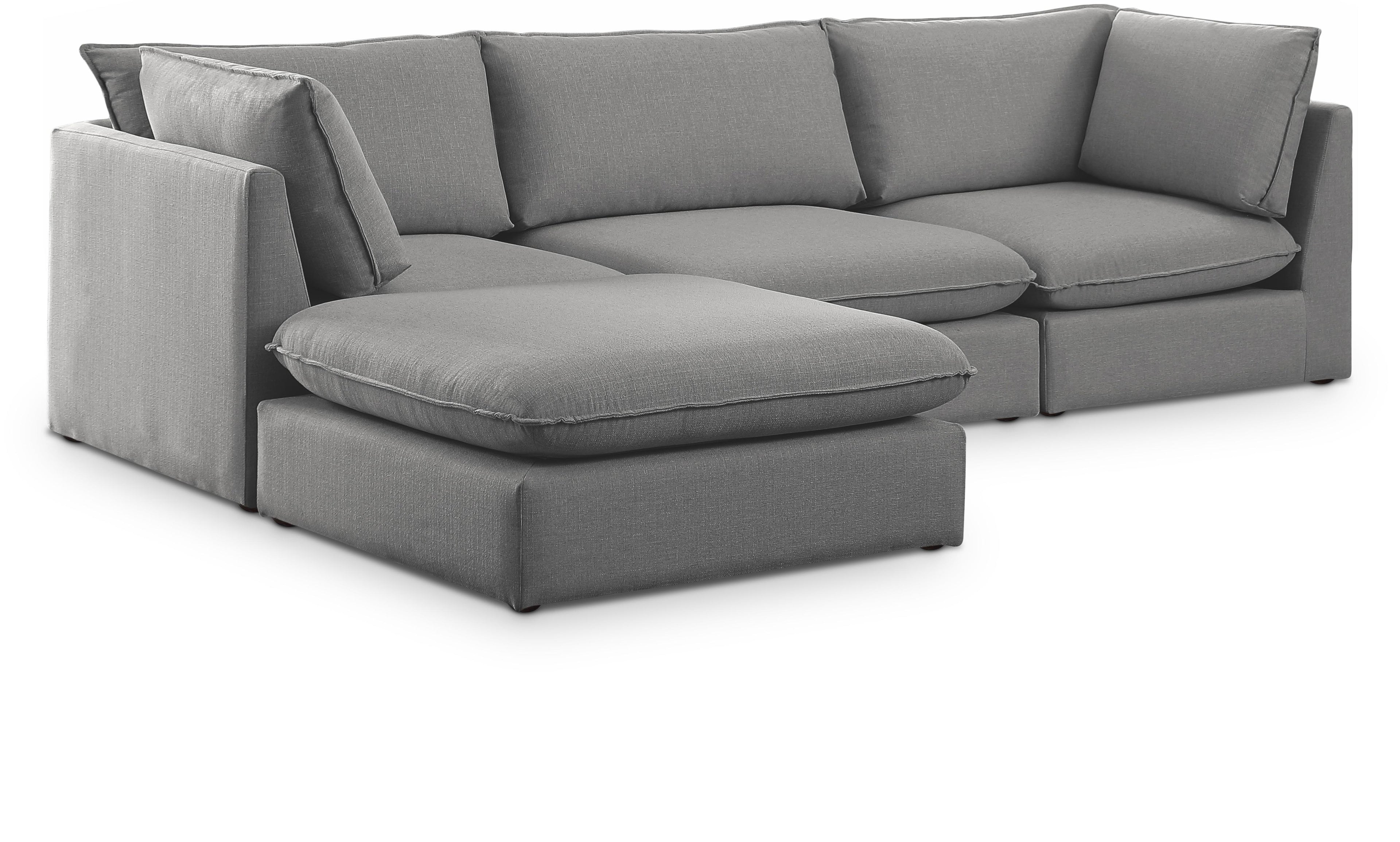 Mackenzie Grey Durable Linen Textured Modular Sectional