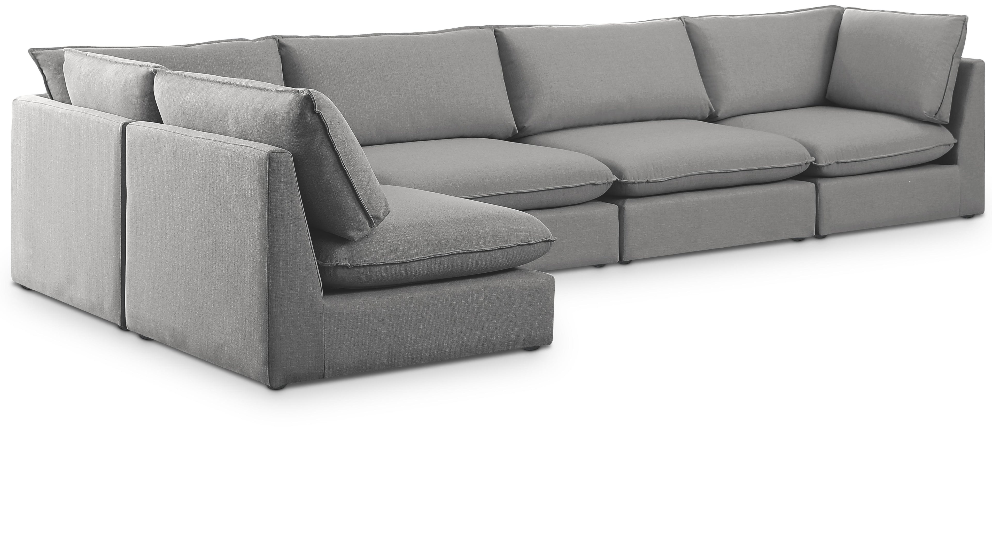 Mackenzie Grey Durable Linen Textured Modular Sectional