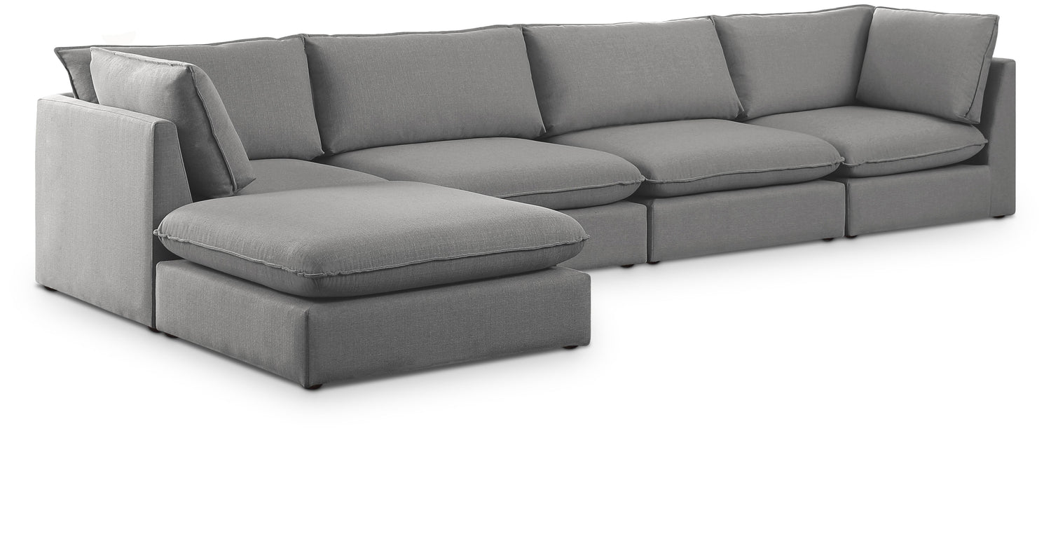 Mackenzie Grey Durable Linen Textured Modular Sectional