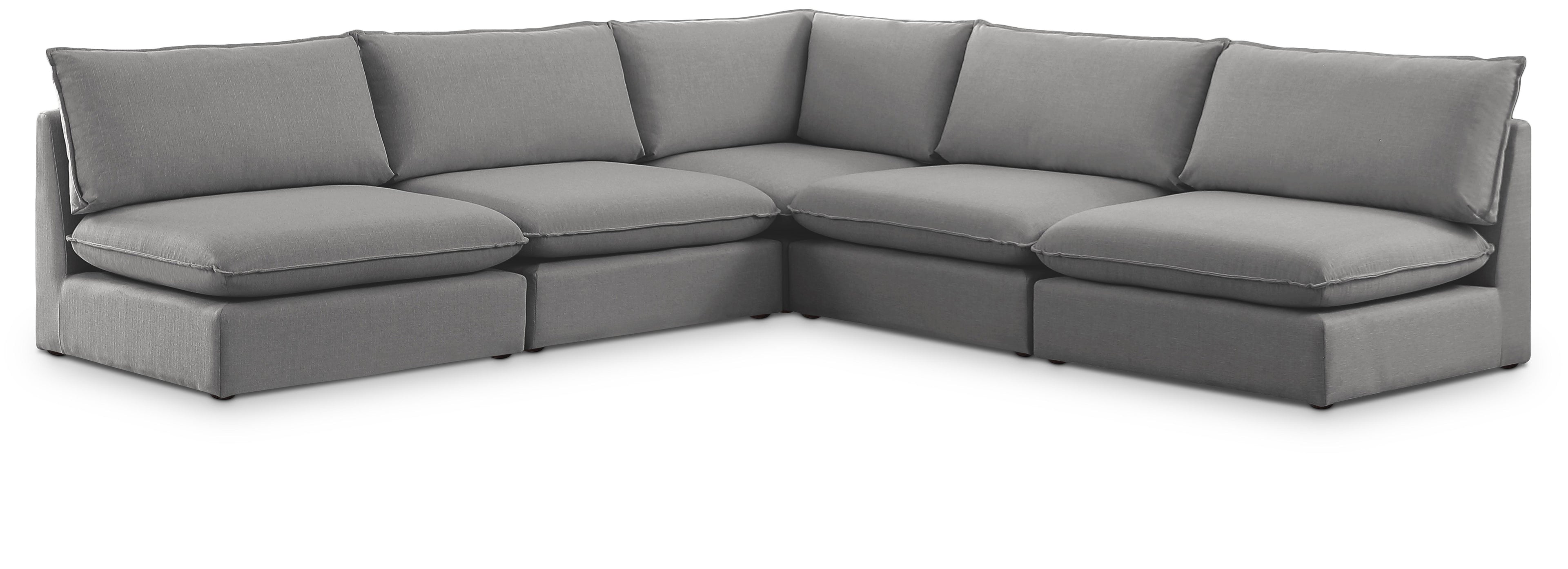 Mackenzie Grey Durable Linen Textured Modular Sectional