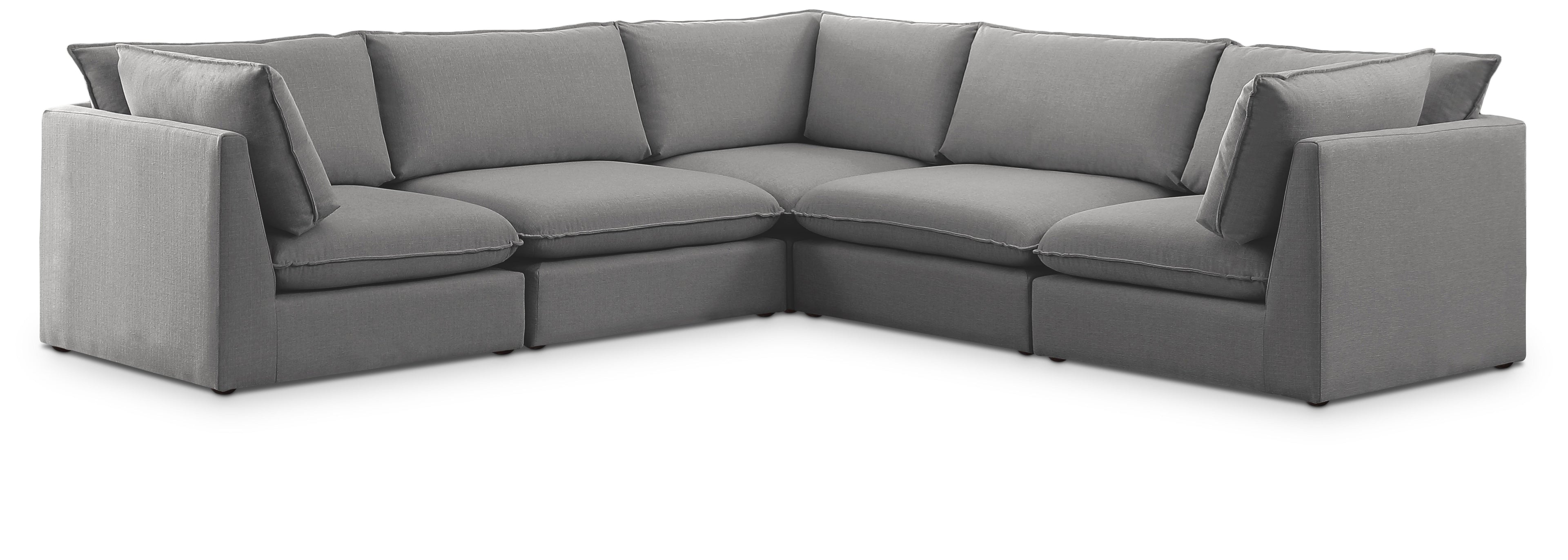 Mackenzie Grey Durable Linen Textured Modular Sectional