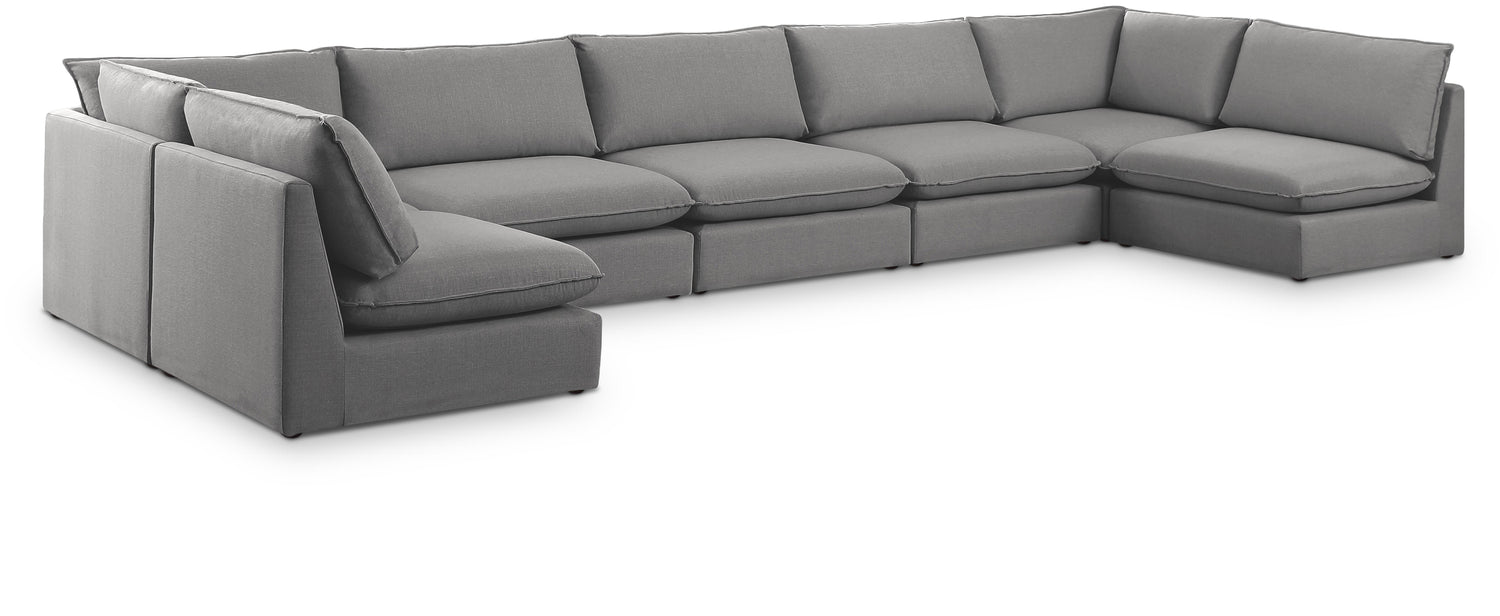 Mackenzie Grey Durable Linen Textured Modular Sectional