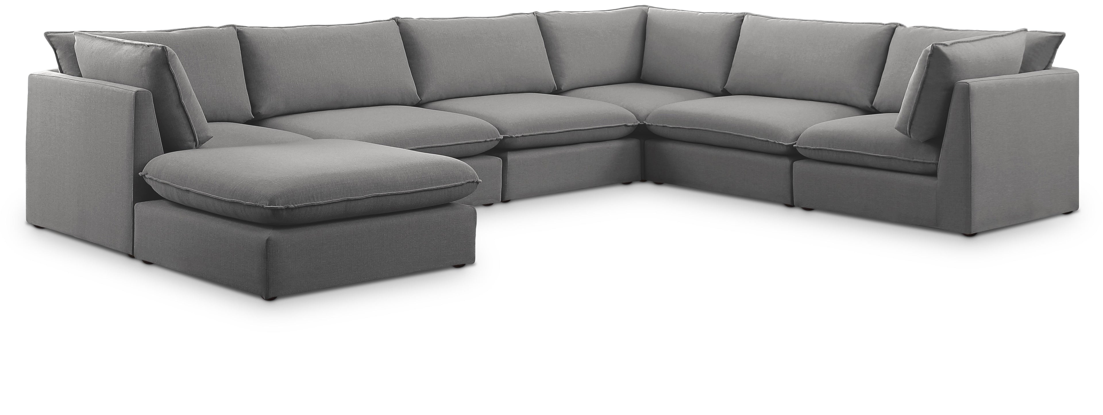 Mackenzie Grey Durable Linen Textured Modular Sectional