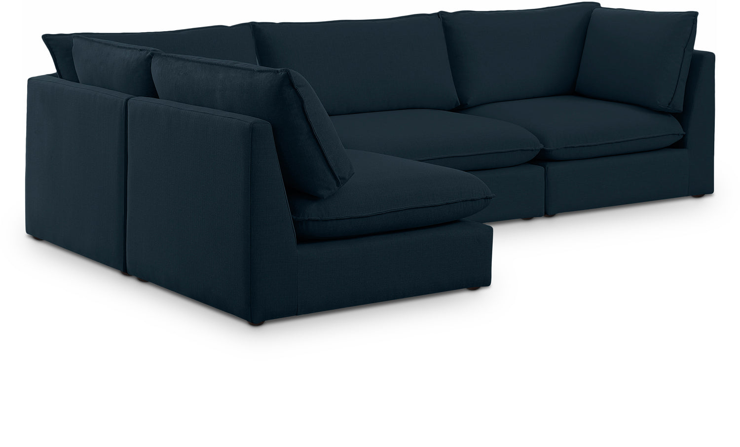 Mackenzie Navy Durable Linen Textured Modular Sectional