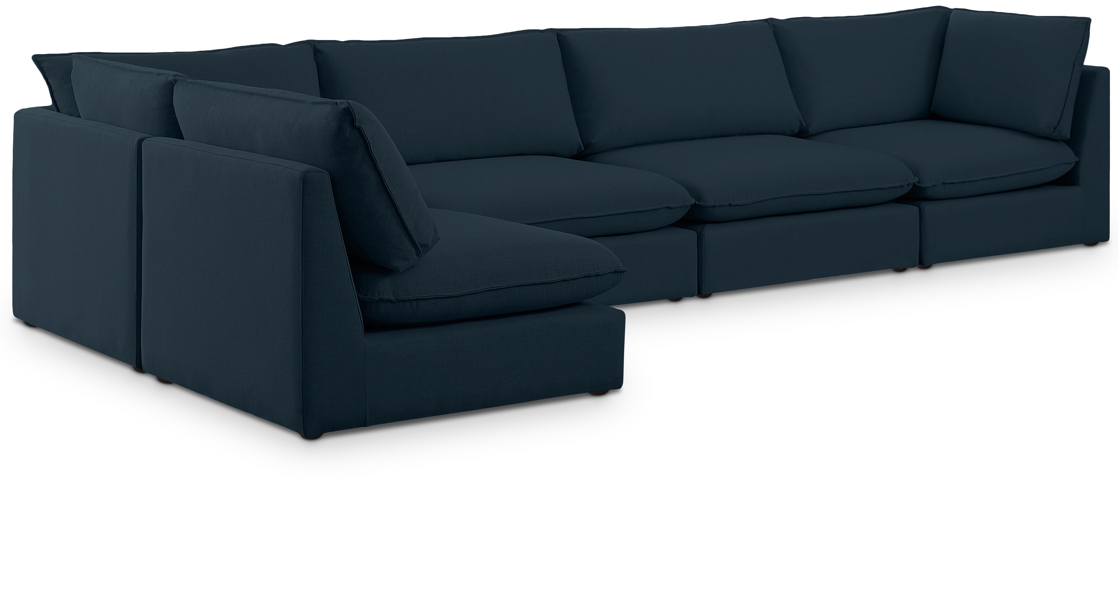 Mackenzie Navy Durable Linen Textured Modular Sectional