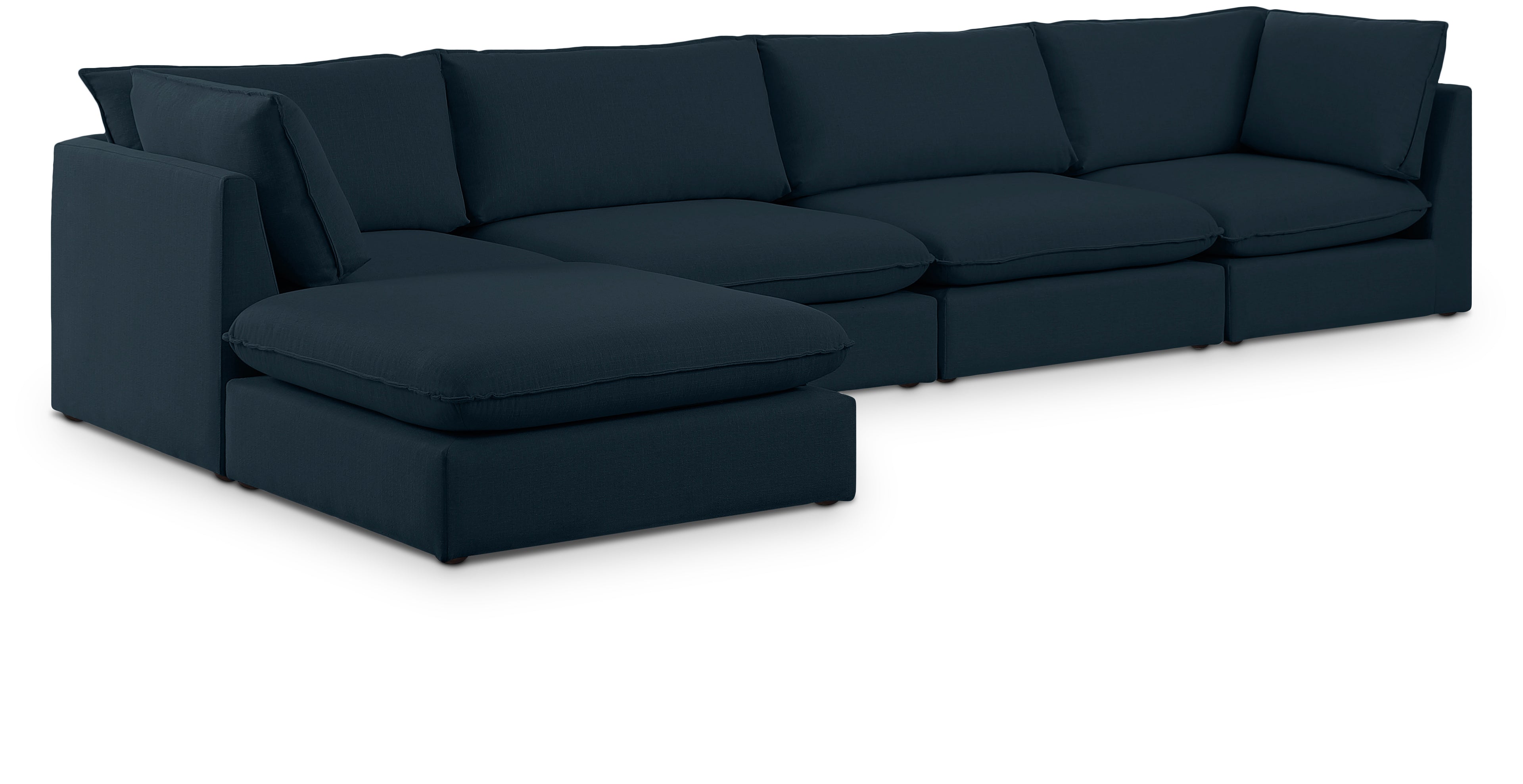 Mackenzie Navy Durable Linen Textured Modular Sectional