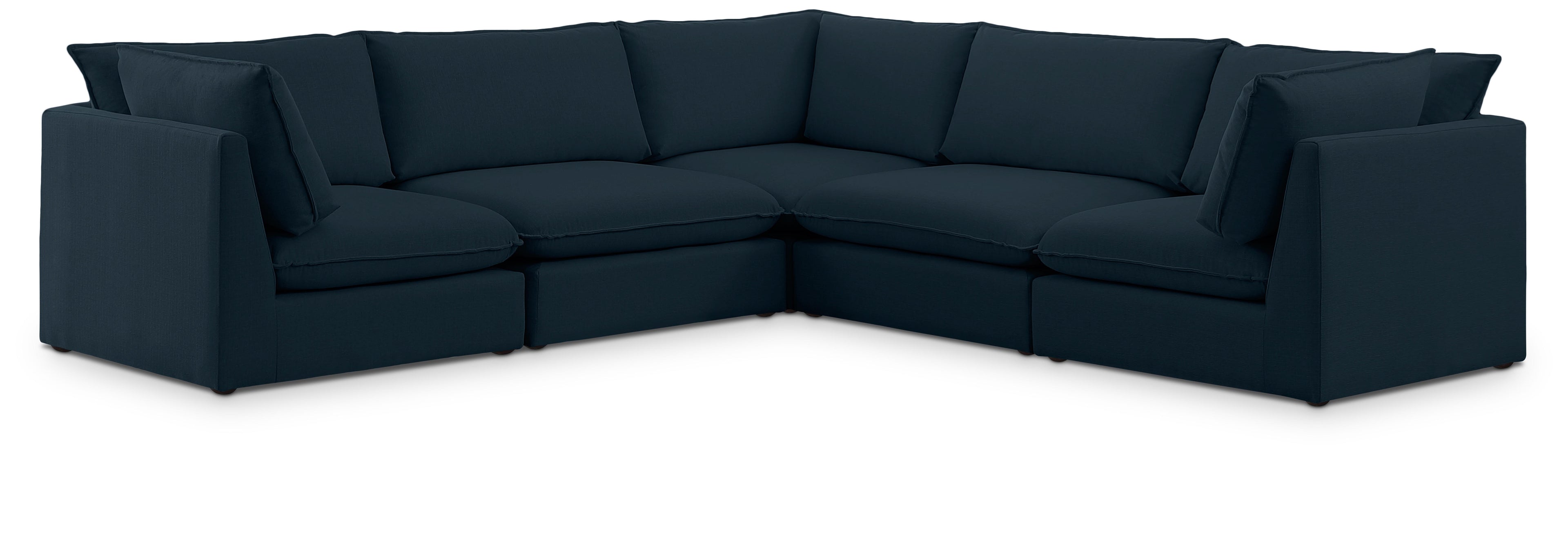 Mackenzie Navy Durable Linen Textured Modular Sectional