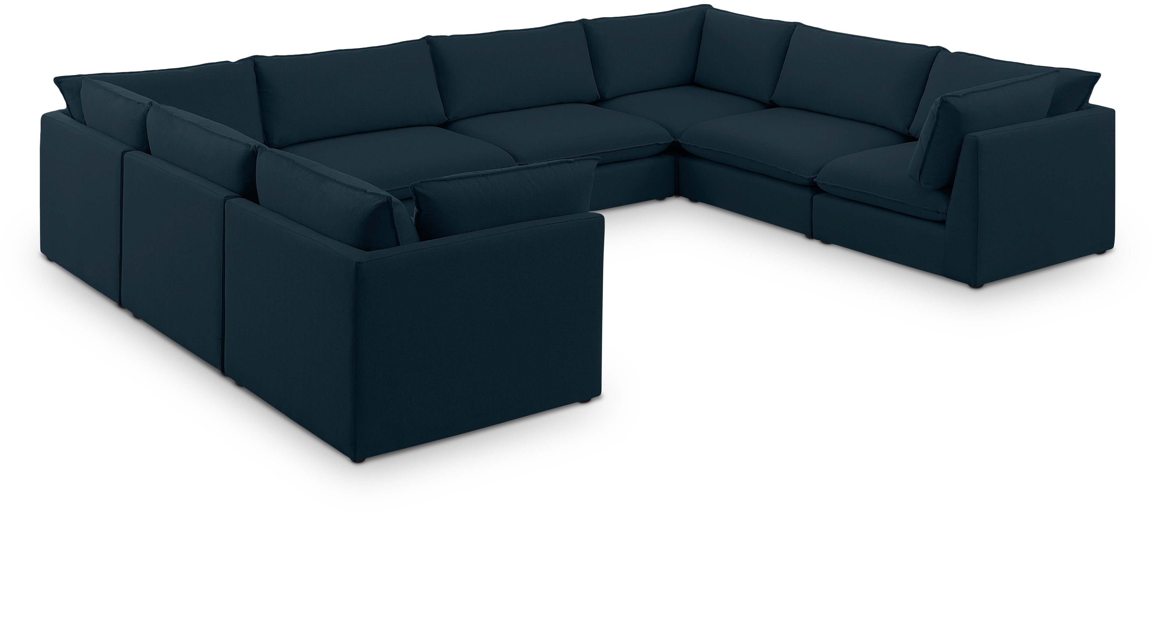 Mackenzie Navy Durable Linen Textured Modular Sectional