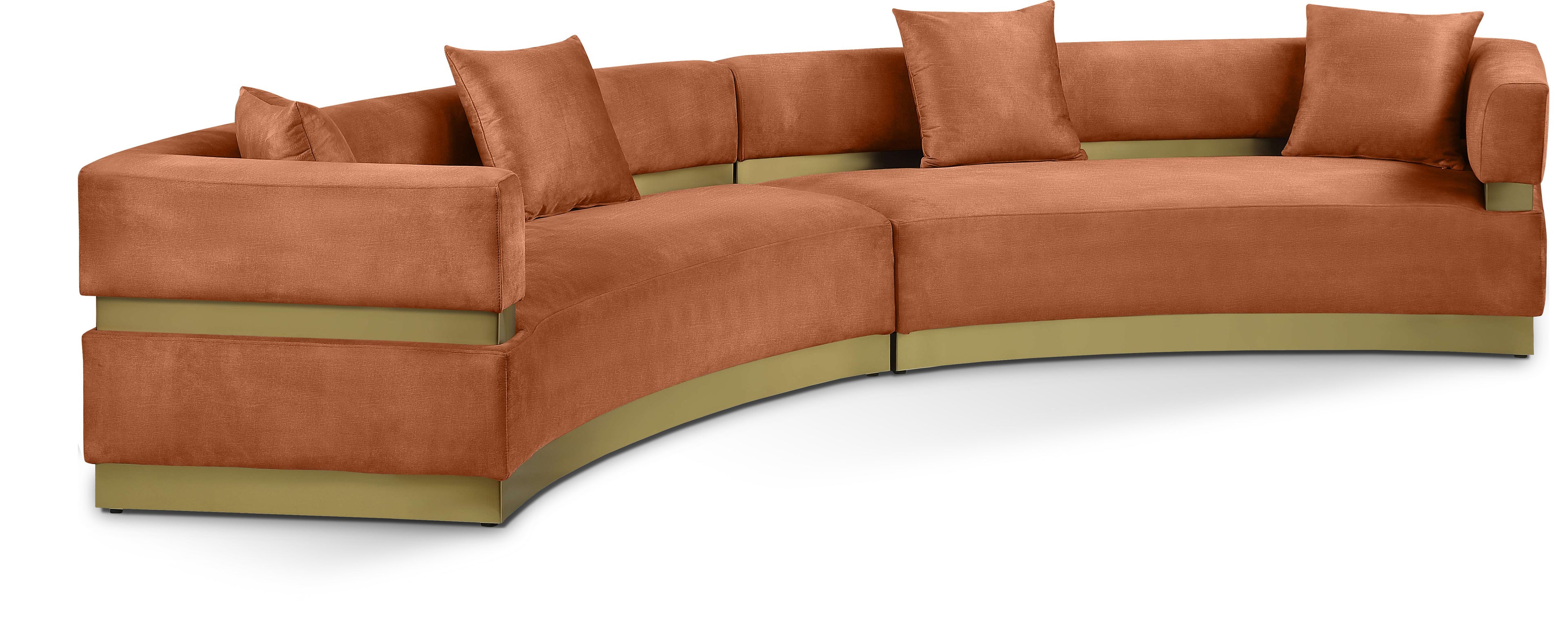 Belsa Cognac Velvet 2pc. Sectional