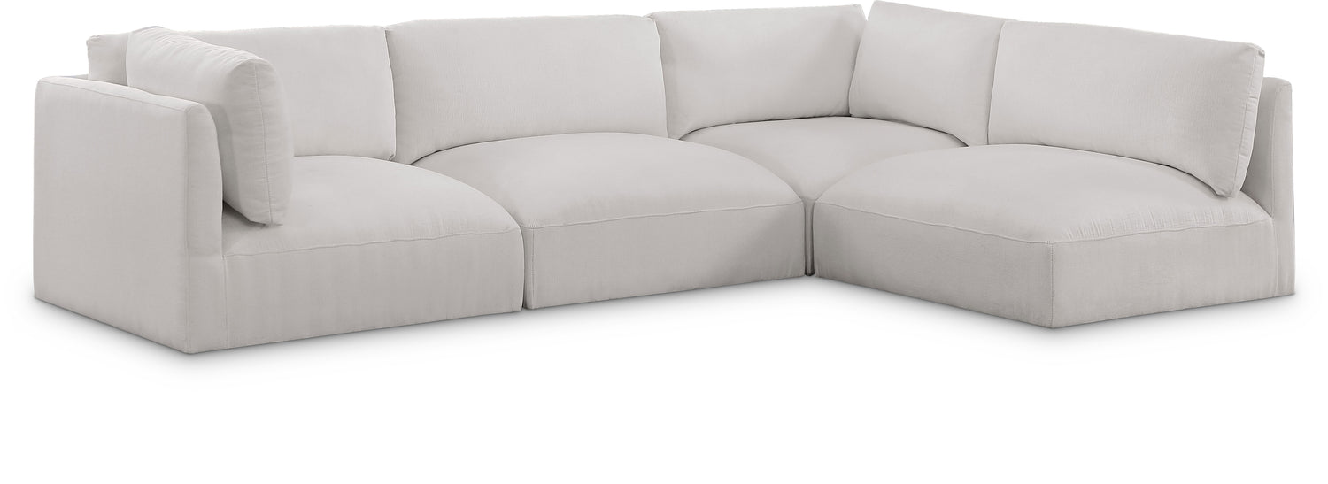 Ease Cream Polyester Fabric Modular Sectional