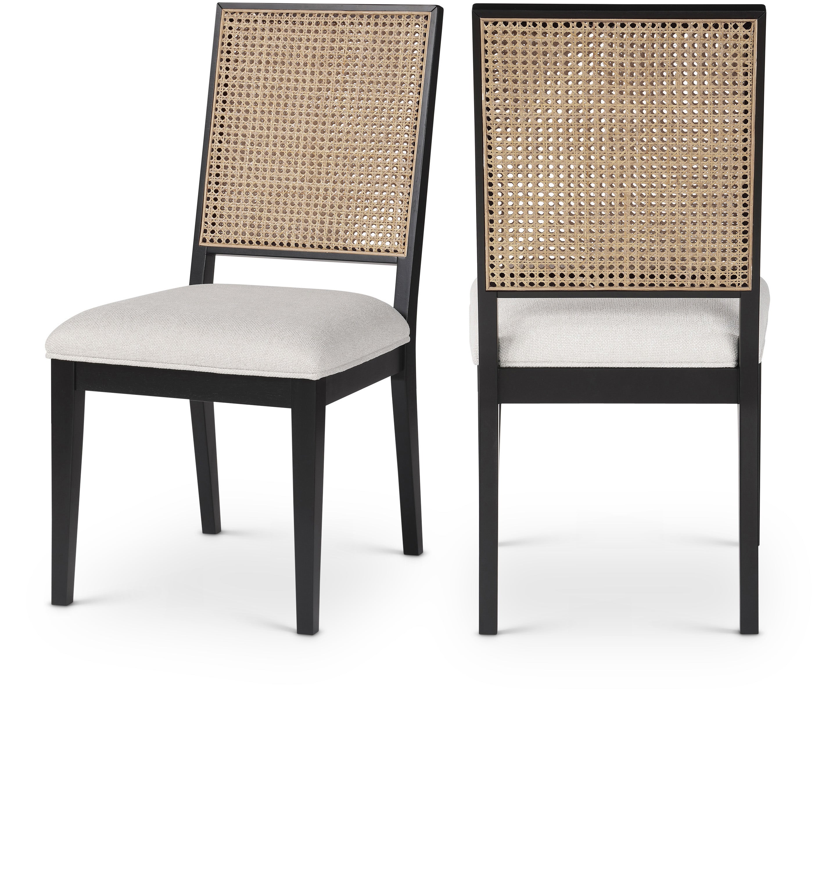 Butterfly Linen Textured Fabric Dining Chair, Set of 2