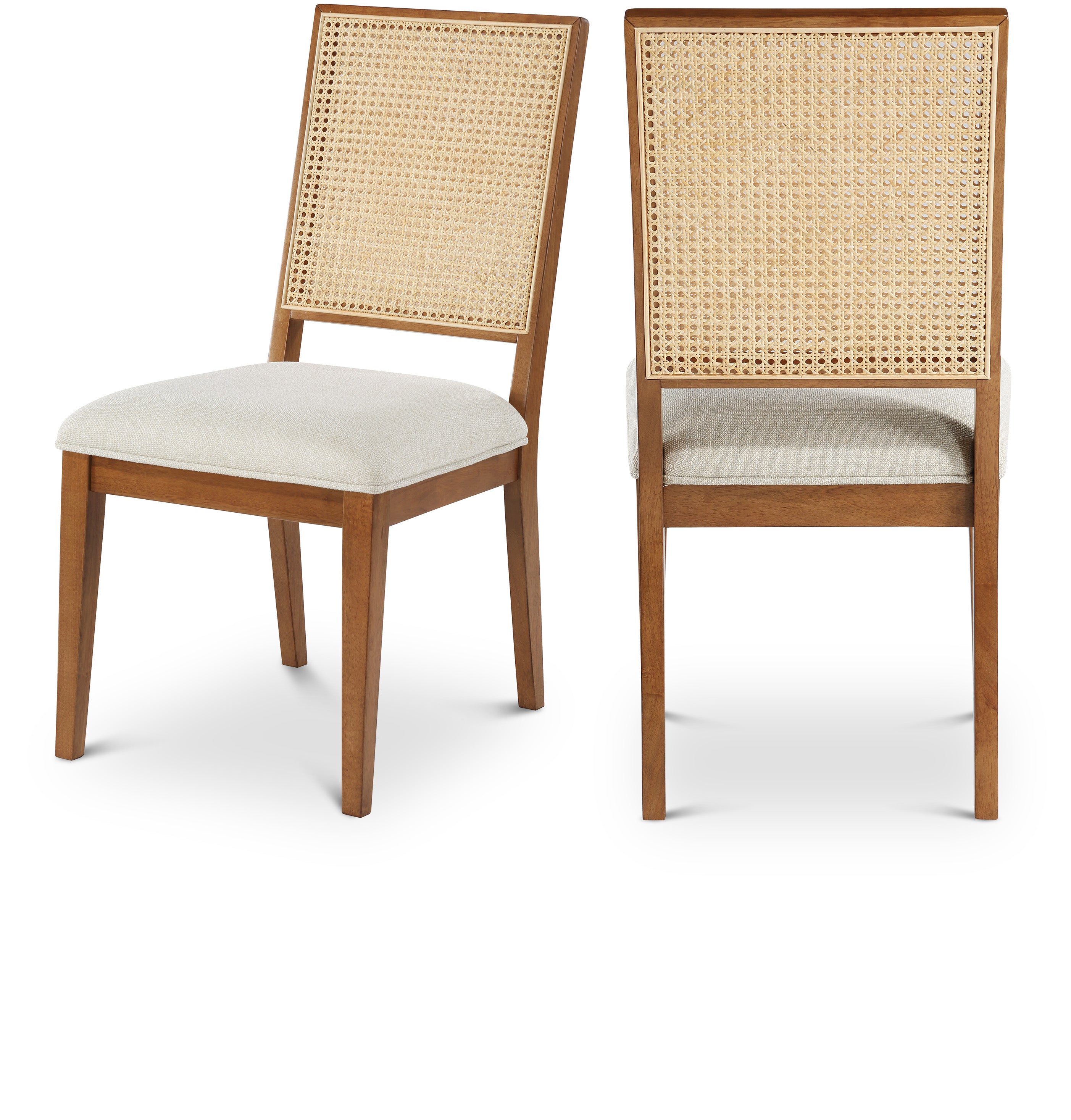 Butterfly Linen Textured Fabric Dining Chair, Set of 2