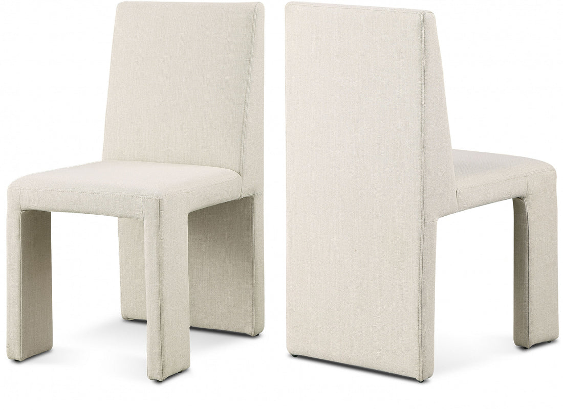 Benson Linen Textured Fabric Dining Chair, Set of 2