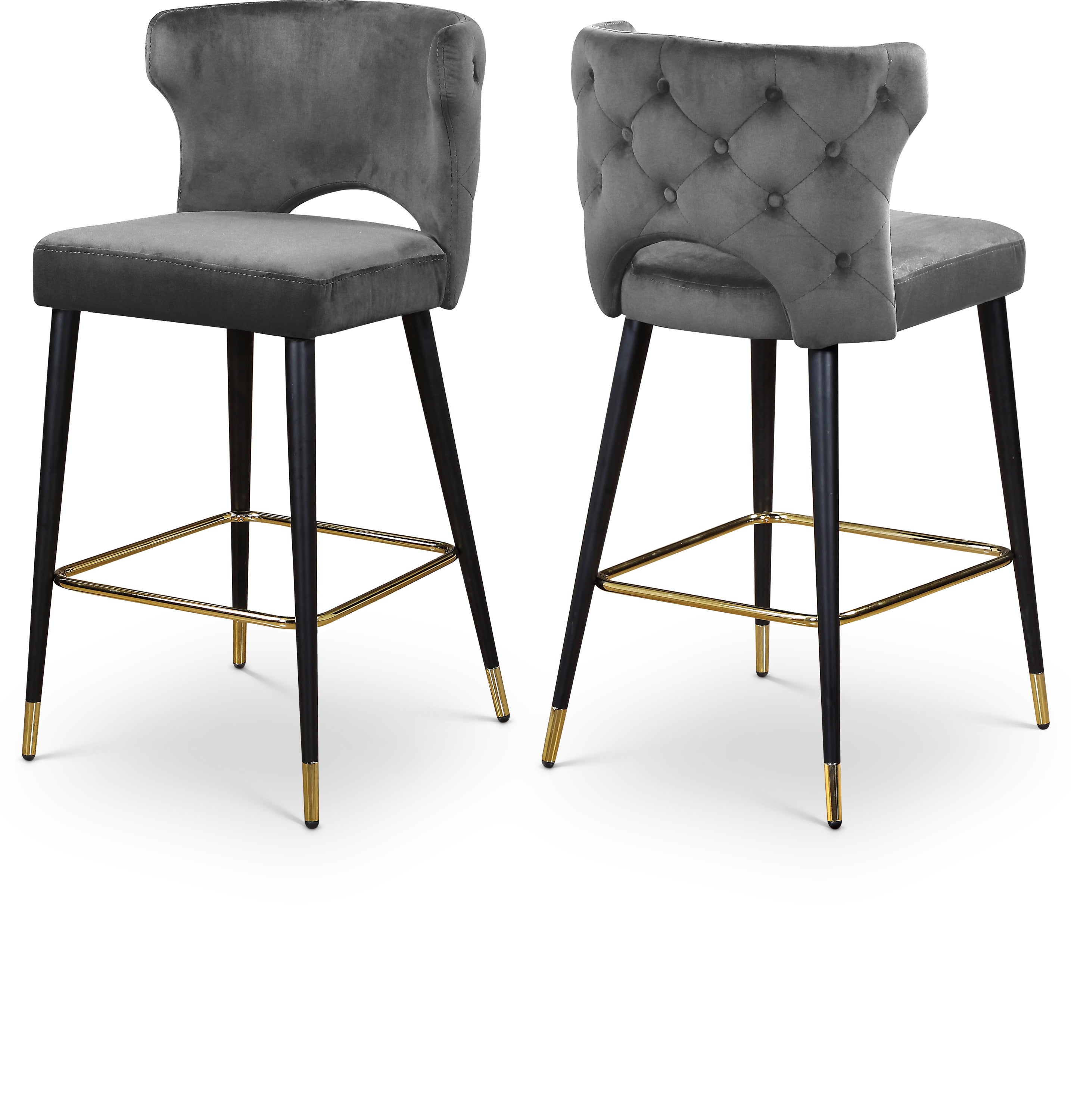 Kelly Velvet Stool, Set of 2