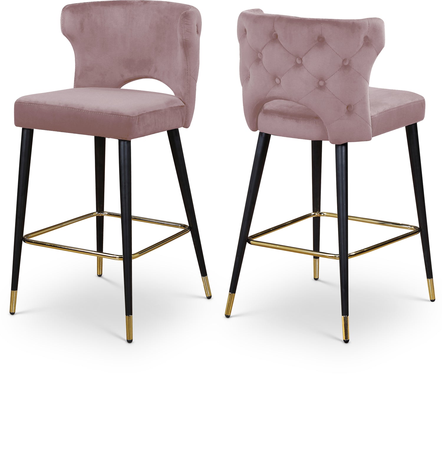 Kelly Velvet Stool, Set of 2